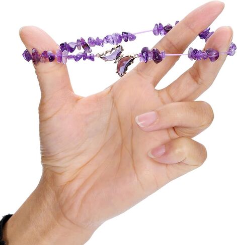 Jovivi Natural Amethyst Butterfly Bracelet for Women Anxiety 8mm Round Stone Beads Amethyst Chip Gemstone Beaded Bracelets Healing Crystal Stretch Bracelet Yoga Jewelry Gifts in Saudi Arabia