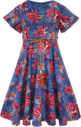 Bonny Billy Girl's Teen Ruffle Sleeve School A-line Dress in Saudi Arabia