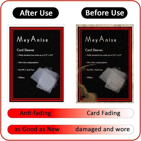 200 Counts Clear Card Sleeves Toploaders for Trading Cards,Soft Baseball Card Sleeves for Standard Cards,Plastic Card Protector Fits for 3" X 4" Game Sports Collectible Trading Cards in Saudi Arabia
