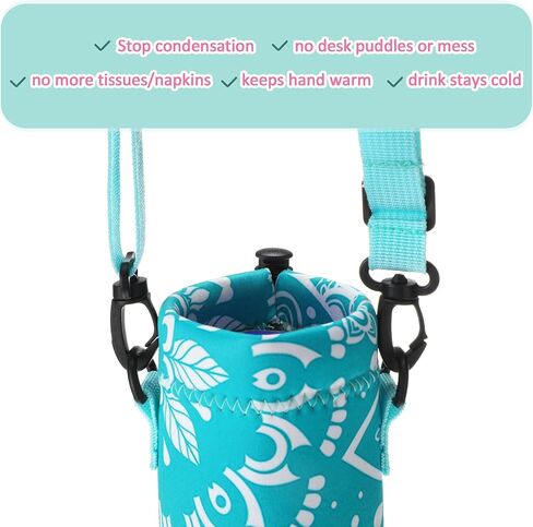 CHENGU 3 Pack 25 oz Neoprene Water Bottle Carrier Bag with Adjustable Shoulder Strap Water Bottle Holders for Adults Sports Gym Hiking Camping Walking(Floral Style) in Saudi Arabia