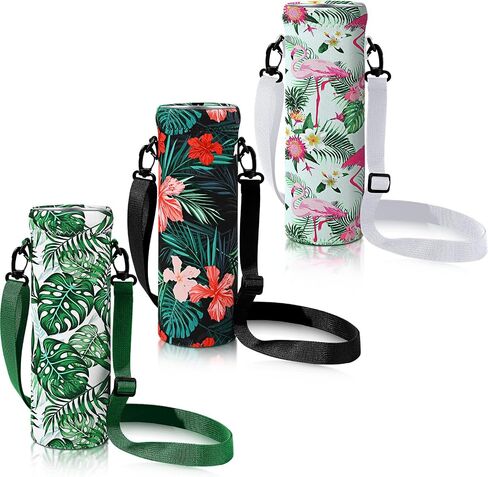 CHENGU 3 Pack 25 oz Neoprene Water Bottle Carrier Bag with Adjustable Shoulder Strap Water Bottle Holders for Adults Sports Gym Hiking Camping Walking(Floral Style) in Saudi Arabia