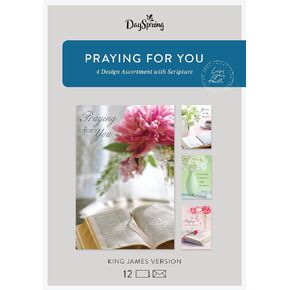 DaySpring - Praying for You - King James Version - 4 Design Assortment With Scripture - 12 Praying for You Boxed Cards and Envelopes (81841)