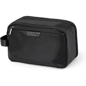 Brookstone Travel Storage Bag – Top Zip Cosmetics and Toiletries Pouch – Accessories Organizer for Vacations, Airplanes, Trains, Buses, and Cars, Black