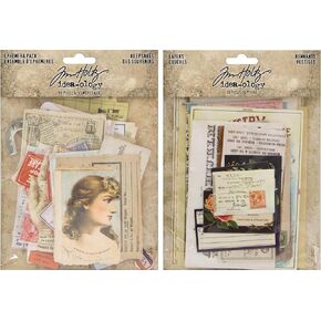 Tim Holtz Idea-ology Keepsakes Ephemera and Remnants Layers - 2 Item Bundle