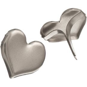 CREATIVE IMPRESSIONS Metal Paper Fasteners 50/Pkg, Silver-Hearts