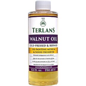Anatolian Walnut Oil Refined, 8.4 Fl. Oz (250 ml) Natural Oil Painting Medium & Wood Finish