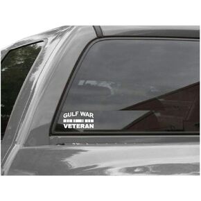 Sticker Gulf War Veteran Decal United States Army Military for Car Truck Window Laptop Bumper US Flag 4.5 x 2.5 in (Black)