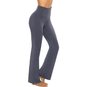 AFITNE Women's Bootcut Yoga Pants with Pockets, High Waist Workout Bootleg Yoga Pants Tummy Control 4 Way Stretch Pants