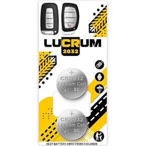 for Hyundai Key Fob Battery Replacement, 2PCs CR2032 Battery for Car Remote Key for Hyundai Accent, Santa Fe, Sonata, Tucson, Elantra, Genesis, Kona 2012-2021 CR 2032 Battery for Key Fob