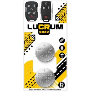 for GMC Key Fob Battery Replacement, 2PCs CR2032 Battery for Car Remote Key for GMC Acadia, Canyon, Savana, Sierra, Terrain, Yukon 2010-2022 CR 2032 Battery for Key Fob