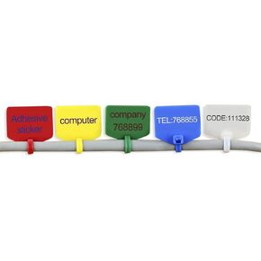 100Pcs Nylon Cable Marker Ties Self Locking Write On Ethernet Wire Marking Label Zip Ties With Mark Tags,5 Color