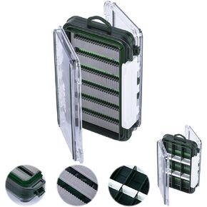 Goture HB154A Fly Fishing Tackle Box, Waterproof Floating Airtight Stowaway Fishing Lure Box,Tackle Box with Adjustable Dividers, Fishing Storage Lure Box 6.9"L x 4.16"W x 1.72"H