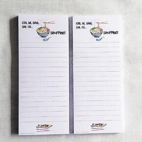 JAPANESE THEMED SHOPPING LIST Refrigerator Notepads - Set of 2 Pads - MADE IN THE USA