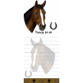 "Horse Magnetic List Pads" Uniquely Shaped Sticky Notepad Measures 8.5 by 3.5 Inches