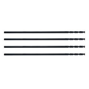 MAXTOOL 3/32"x12" 4pcs Identical Aircraft Extension Drills HSS M2 Extra Long Deep Twist Drill Bits Straight Shank Fully Ground Black; ACF02B12R06P4