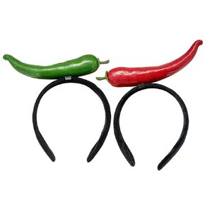 FRCOLOR Chili Pepper Headband Funny Vegetable Headpieces Makeup Wash Face Hair Accessories for Women Girls