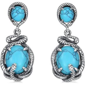 Turquoise Dangle Drop Earrings 925 Sterling Silver Turquoise Earrings Hypoallergenic Turquoise Jewelry Gift for Women Girls