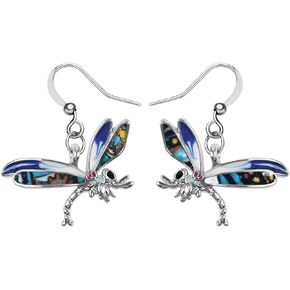 Alloy Cute Dragonfly Earrings Dangle Dragonfly Gifts for Women Girls Fashion Summer Jewelry Enamel Charms