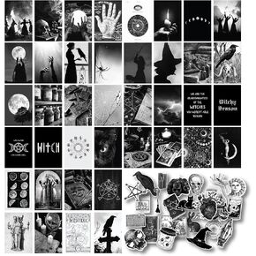 97 Decor Dark Cottagecore Room Decor Aesthetic - 40 Pcs Cottage Core Wall Decor, Dark Cottagecore Decor, Vintage Botanical Wall Art Print, Nature Mushroom Poster Animal Pictures for Bedroom