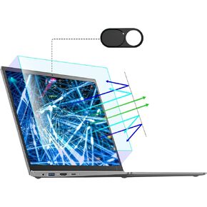 【2 Pack】17.3 Inch Anti Blue Light Screen Protector with Metal Camera Cover Compatible with HP/Dell/Acer/Asus/Samsung/Lenovo/Toshiba/Sony/MSI/LG/Razer Blade, Removable 16:9 Aspect Screen Protector for 17.3" Laptops