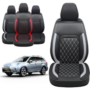 LUCKYMAN CLUB 2014-2024 Forester Outback Custom Seat Covers Accessories P06-AS3 Full Set Fit Premium Sport Wilderness Limited Touring Base with Waterproof FauxLeather (Black)