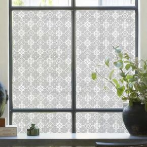 Window Privacy Film with UV Protection Static Cling Non-Adhesive Window Film Privacy Reusable Tools Included -Window Tinting Film for Home Bathroom (Arrow, 17.5X78.7 Inch)