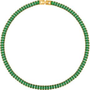 Sacina Emerald Green Choker Necklace, Emerald Necklaces for women, Green Necklace, Tennis Necklace, Christmas Jewelry Gift for Women