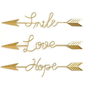 Remenna Wire Art Wall Decor 3D Word Art Home Accent Decor Metal Wall Word Sculpture Word Sign for Living Room, Dining room, Bedroom, Farmhouse (Gold)