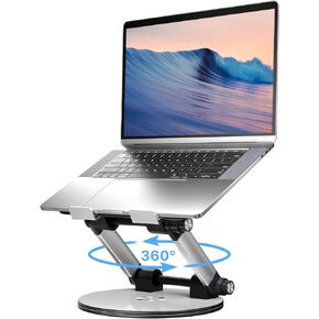 MYBAT PRO Laptop Stand for Desk, Adjustable Computer Stand with 360° Rotating Base, Ergonomic Laptop Riser for Collaborative Work, Foldable Laptop Stand, fits for All 10-17.3" Laptops