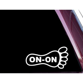 Hash House Harriers/Hashing/HHH/ON-ON - Precision-Cut Vinyl Decal/Sticker (Black or White Vinyl) (6.75" X 3.5", White)