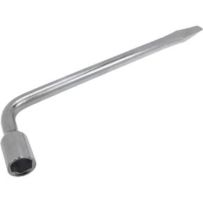 Semetall 17mm Car Spare Tire Lug Wrench,Slotted End Socket Repair Tool,Tire Replacement Tool (Silver)