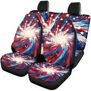 American Flag Design Seat Cover for Car, Vehicle Seat Protector Car Front and Back Seat Cover Against Dirty, Universal Fit Most Cars SUV Sedan