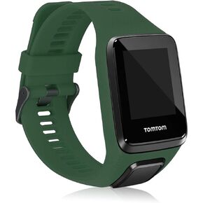 kwmobile Strap Compatible with TomTom Adventurer/Runner 3/Spark 3/Golfer 2 Strap - Replacement Silicone Watch Band - Black