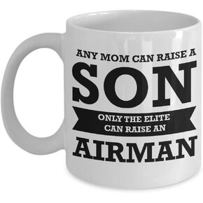 Air Force Mom Birthday Christmas gifts for Air Force Mom Mother’s day gifts Coffee Mug from Son Daughter Any Mom can raise son only the elite can raise an airman