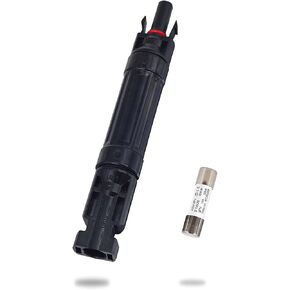 15A Solar Fuse, Solar Inline Fuse Holder with Male and Female Connector, 15amp Solar Fuse Connector for Solar Panel System