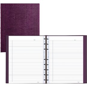 Blueline MiracleBind™ Notebook, Refillable, Lizard-Like Hard Cover, 9.25" x 7.25", 150 Ruled Pages, Grape (AF9150.95)