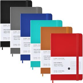 Coopay 12 Pack Pocket Notebooks Journal Notebooks Small Notepad Hardcover Leatherette Lined Journals for Office Home School Business, 3.5" x 5.5", 100GSM Thick Paper, 160 Pages (Black)