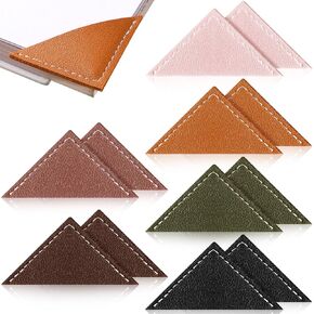 Spiareal 12 Pcs Leather Corner Bookmarks for Women Book Lovers Gifts Corner Page Marks Accessories Reading Lover Thank You Teacher Gift for Book Lovers Felt Triangle Bookmark(Multicolor)