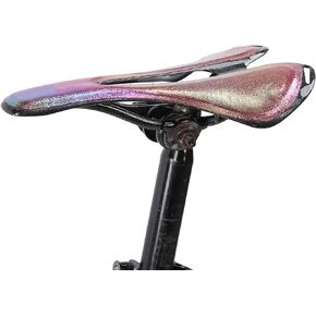 Bike Saddle, Carbon Fiber Road Bike Saddle Lightweight Colorful Comfortable Bike Seat for Road and Mountain Bike