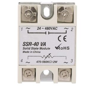SSR-40VA Load Voltage 24-480V AC 40A Rated Current Resistance Regulator Solid State Relay SSR Module for Industrial Automation Process