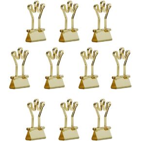 Crown Shape Small Paper Clamps, Hdtyyln 10Pcs Gold Colored Paper Binder Clips, Office Clips, Assorted Color Mini Binder Clips, Small Clips for Office Supplies Home School and Business (Crown)