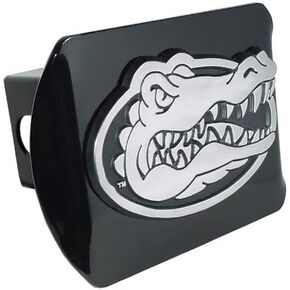 University of Florida Gator Head Emblem on Black Metal Hitch Cover