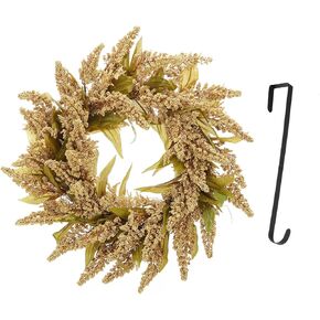 18" Wreath, Artificial Heather Berry Wreaths for Front Door, Fall/Winter Wreath, for Spring Summer Autumn and Winter, Indoors,Outdoors, corridors, Offices. (Brown)