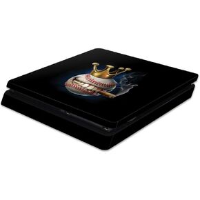 MightySkins Skin Compatible with Sony PS4 Slim Console - Baseball King | Protective, Durable, and Unique Vinyl Decal wrap Cover | Easy to Apply, Remove, and Change Styles | Made in The USA