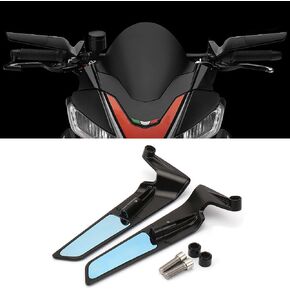 Motorcycle Accessories Aluminum Rotating Wind Wing Side Mirrors Handlebar Mount Rearview Mirrors Fits for Aprillia Tuono 660 2021-2023/Tuono 1100 V4 2021-2023/Tuono 1100 V4 Factory 2021-2023