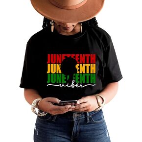 Juneteenth Independence Day T-Shirt Women Black American Freedom Emanciption Day Shirt