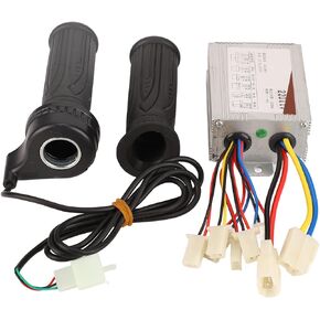 Pilipane 36V 500W Brushed Speed Motor & Throttle Grip Kit, Speed Controller Throttle Grip Kit for Electric Scooter Go Kart Bicycle e Bike Tricycle Moped