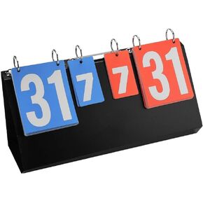 Portable Scoreboard/Tabletop Score Keeper/Score Flipper/Flip Scoreboard for Basketball Volleyball Tennis Sports