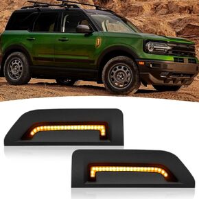 TECTICO LED Side Marker Lights Turn Signal Lights Kit Compatible with Bronco Sport Base/Big Bend/Outer Banks/Badlands/First Edition/Heritage 2021 2022 2023 2024, Amber