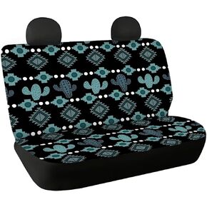 Decorative Back Seat Protector Covers for Cars Trucks SUV, Vintage Smoke Skull Black Skeleton Pattern Pet Bench Dog Car Seat Cover, 2 Pcs